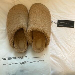 Intentionally Blank Faux Fur Slippers